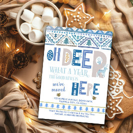 Nordic Fairisle and Deer Typography Holiday Moving Aankondiging