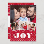 Nordic Fairisle Joy Fotocollage Kerstmis Feestdagenkaart (Voorkant / Achterkant)