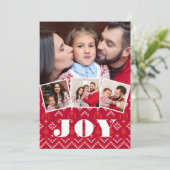 Nordic Fairisle Joy Fotocollage Kerstmis Feestdagenkaart (Staand voorkant)