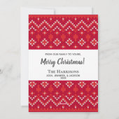 Nordic Fairisle Joy Fotocollage Kerstmis Feestdagenkaart (Achterkant)