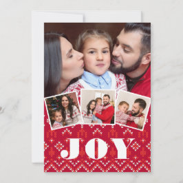 Nordic Fairisle Joy Fotocollage Kerstmis Feestdagenkaart