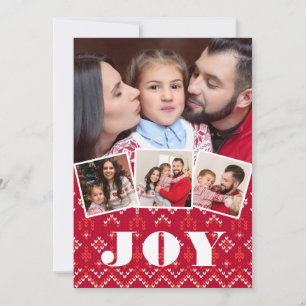 Nordic Fairisle Joy Fotocollage Kerstmis Feestdagenkaart