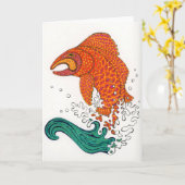 Nordic Fish Notecard Kaart (Gele Bloem)