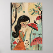 Nordic Floral Abstract Geometrisch Poster 12x18 (Voorkant)