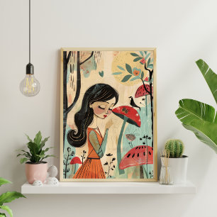 Nordic Floral Abstract Geometrisch Poster 12x18