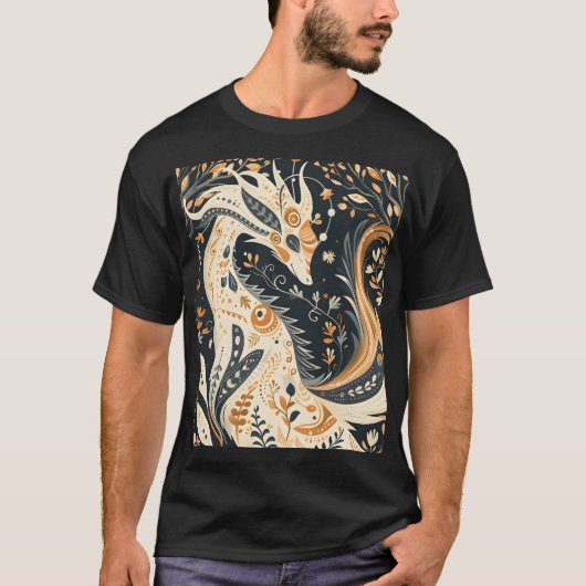 Nordic Flower Fox T-shirt (Voorkant)