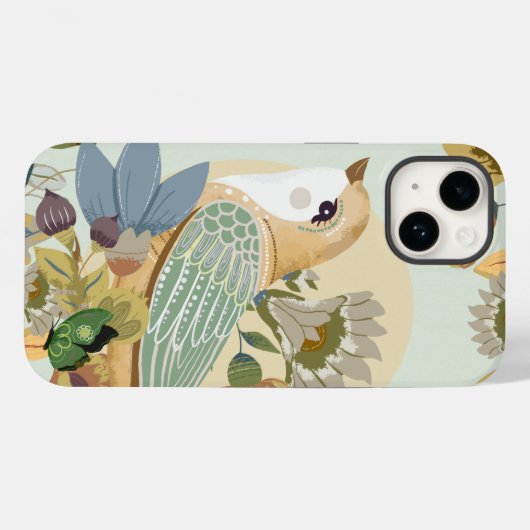 Nordic Folk Art Bird Case-Mate iPhone Case (Achterkant (horizontaal))
