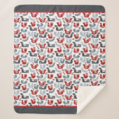 Nordic Folk Art Bird Pattern Sherpa Deken (Voorkant)