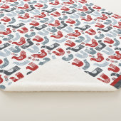 Nordic Folk Art Bird Pattern Sherpa Deken (3/4)