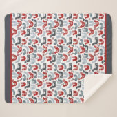 Nordic Folk Art Bird Pattern Sherpa Deken (Voorkant (horizontaal))