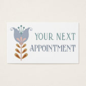 Nordic Folk Art Bloem Afspraakkaart Visitekaartje (Voorkant)