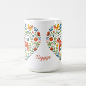 Nordic Folk Art Dala Horse Heart Pattern Mug Koffiemok (Center)