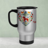 Nordic Folk Art Dala Horse Heart Pattern Mug Matglas Koffiemok