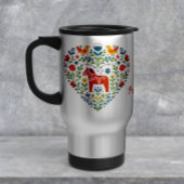 Nordic Folk Art Dala Horse Heart Pattern Mug Matglas Koffiemok