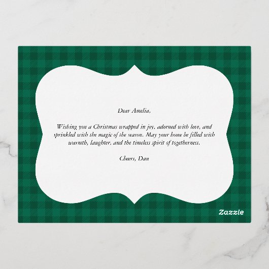 Nordic Folk Art Kerstboom in Goud Folie Feestdagen Briefkaart (Achterkant)