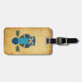 Nordic Folk Art Owl  Bagagelabel (Voorkant horizontaal)