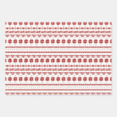 Nordic Folk Art Red Blue Birds Flowers Dala paard Inpakpapier Vel (Voorkant 3)