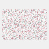 Nordic Folk Art Red Reindeer Antlers en Branches Inpakpapier Vel (Voorkant 3)