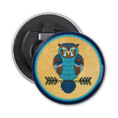 Nordic Folk Art Uil Button Flesopener (Voorkant)