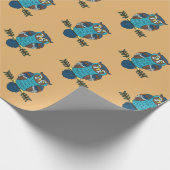 Nordic Folk Art Uil Cadeaupapier (Hoek)