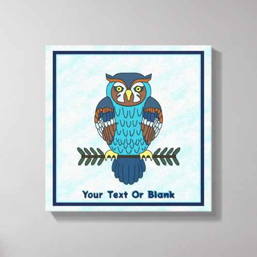 Nordic Folk Art Uil Canvas Afdruk (Voorkant)