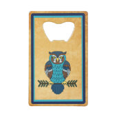 Nordic Folk Art Uil Creditkaart Flessenopener (Voorkant)