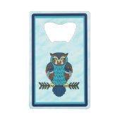 Nordic Folk Art Uil Creditkaart Flessenopener (Voorkant)