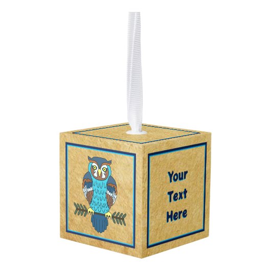 Nordic Folk Art Uil Decoratie (Achter hoekig)