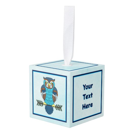 Nordic Folk Art Uil Decoratie (Voorkant hoekig)