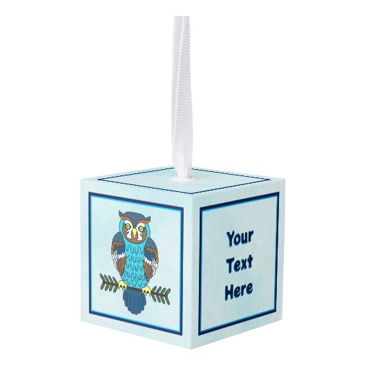 Nordic Folk Art Uil Decoratie (Achter hoekig)