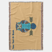 Nordic Folk Art Uil Deken (Voorkant Verticaal)