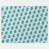 Nordic Folk Art Uil Fleece Deken (Voorkant (Horizontaal))