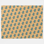 Nordic Folk Art Uil Fleece Deken (Voorkant (Horizontaal))