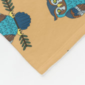 Nordic Folk Art Uil Fleece Deken (Hoek)