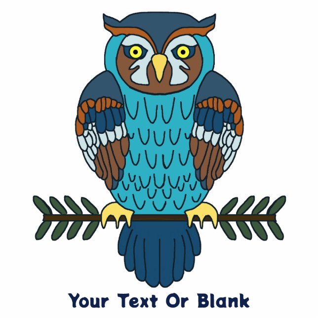 Nordic Folk Art Uil Fotobeeldje Magneet (Voorkant)