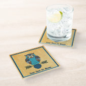 Nordic Folk Art Uil Glazen Onderzetter (Schuin)