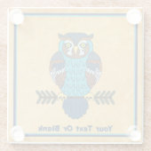 Nordic Folk Art Uil Glazen Onderzetter (Achterkant)
