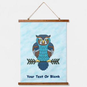 Nordic Folk Art Uil Hangend Wandkleed