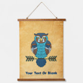 Nordic Folk Art Uil Hangend Wandkleed (Voorkant)