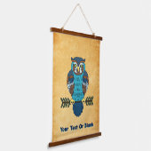 Nordic Folk Art Uil Hangend Wandkleed (Gebogen)