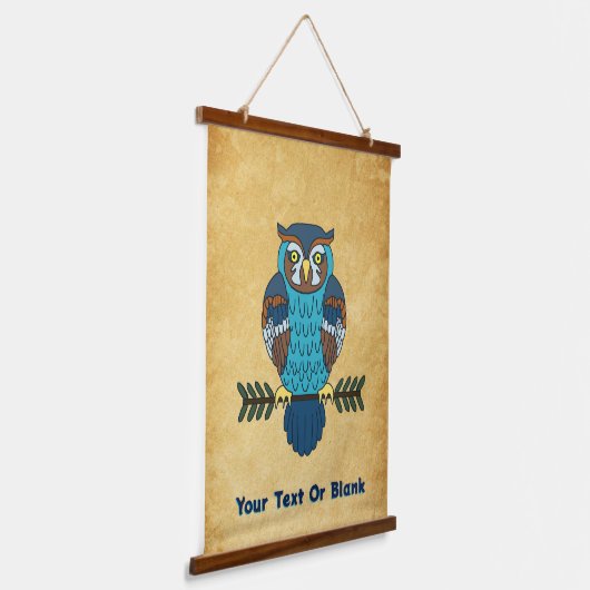 Nordic Folk Art Uil Hangend Wandkleed (Gebogen)