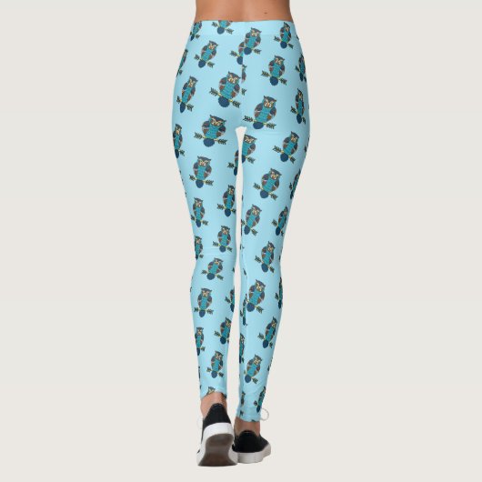 Nordic Folk Art Uil Leggings (Achterkant)