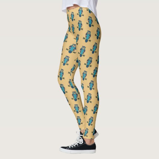 Nordic Folk Art Uil Leggings (Links)