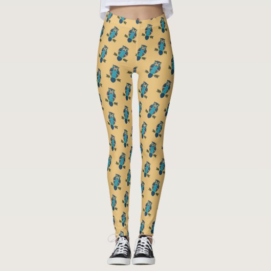 Nordic Folk Art Uil Leggings (Voorkant)