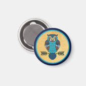Nordic Folk Art Uil Magneet (Voorkant / Achterkant)