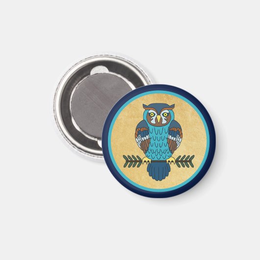 Nordic Folk Art Uil Magneet (Voorkant / Achterkant)