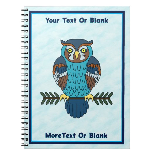 Nordic Folk Art Uil Notitieboek (Voorkant)