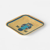 Nordic Folk Art Uil Papieren Bordje (Gebogen)