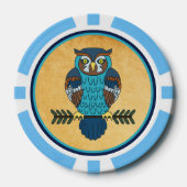 Nordic Folk Art Uil Poker Chips (Voorkant)