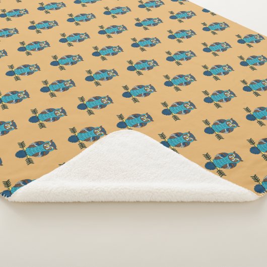 Nordic Folk Art Uil Sherpa Deken (3/4)